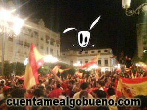 Celebración de la victoria de España en las Tendillas de Córdoba