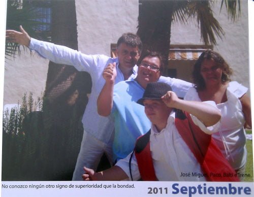 Calendario ASIQUIPU 2011 - Septiembre - José Miguel (El Gran Wyoming), Paco, Balti e Irene