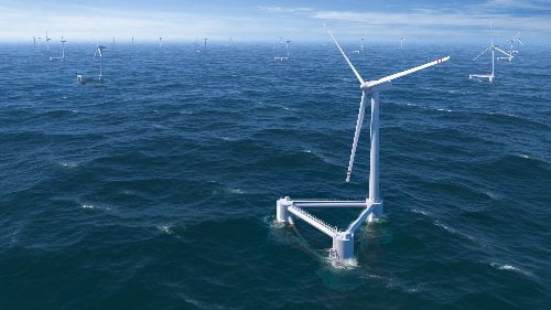 WindFloat prototipo virtual de la plataforma de turbinas eólicas marinas flotantes