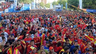 Aficionados españoles en Madrid