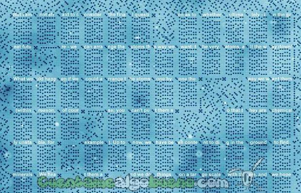 Fragmento de la conferencia There’s Plenty of Room at the Bottom de Richard Feynman escrita mediante átomos de cloro. Foto: sinc.