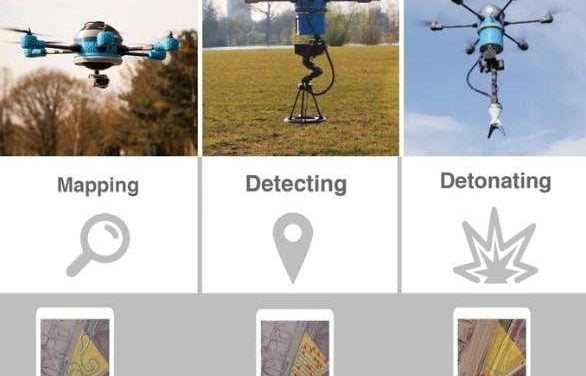 Crean un Dron que mapea, detecta y destruye minas enterradas