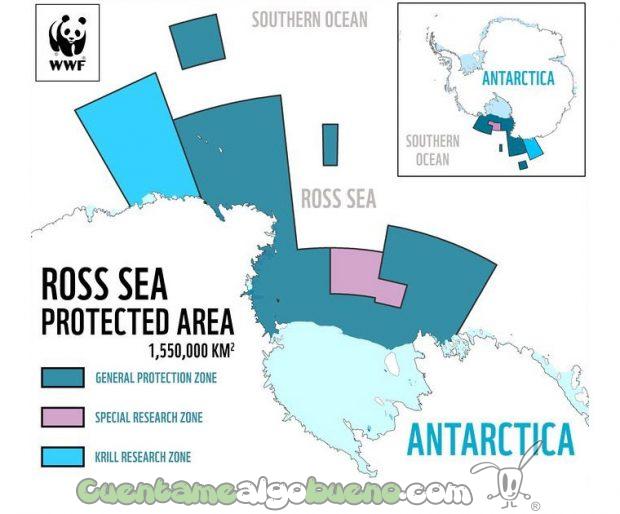 Áreas protegidas en el Mar de Ross. Foto: WWF.