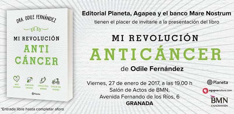Ésta tarde Presentación del Libro MI REVOLUCIÓN ANTICÁNCER en Granada