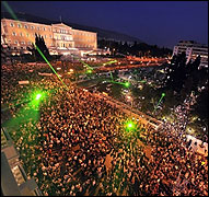 Manifestación en la plaza Syntagma