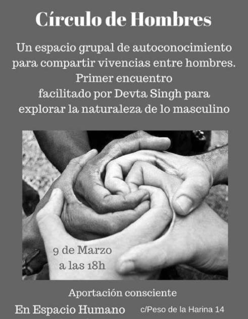 Cartel círculo de hombres en Espacio Humano