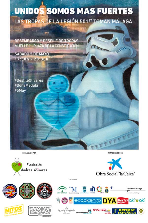 La Fundación Andrés Olivares vuelve a organizar el Desfile de las Tropas de la Legión 501st. para concienciar a los ciudadanos de la importancia de la donación de médula ósea