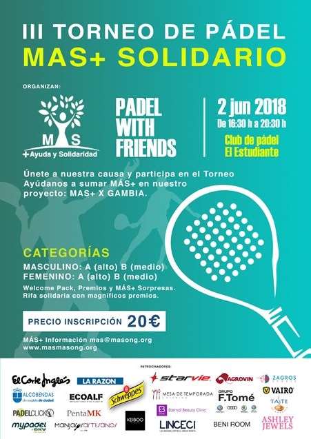 Torneo de Pádel Solidario para ayudar a los niños de Gambia