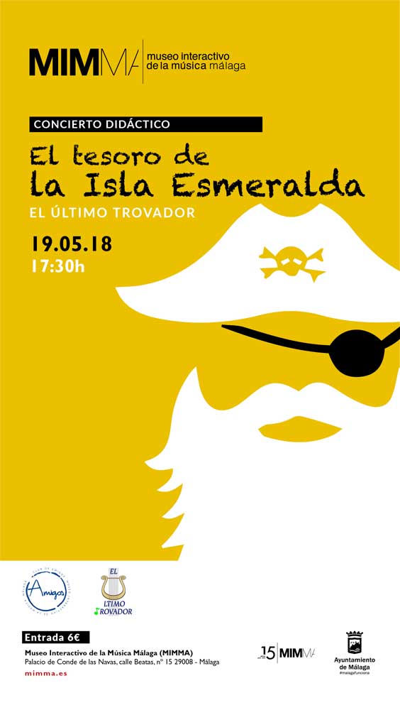“El tesoro de la isla esmeralda” espectáculo musical para niños el 19 de mayo en Málaga