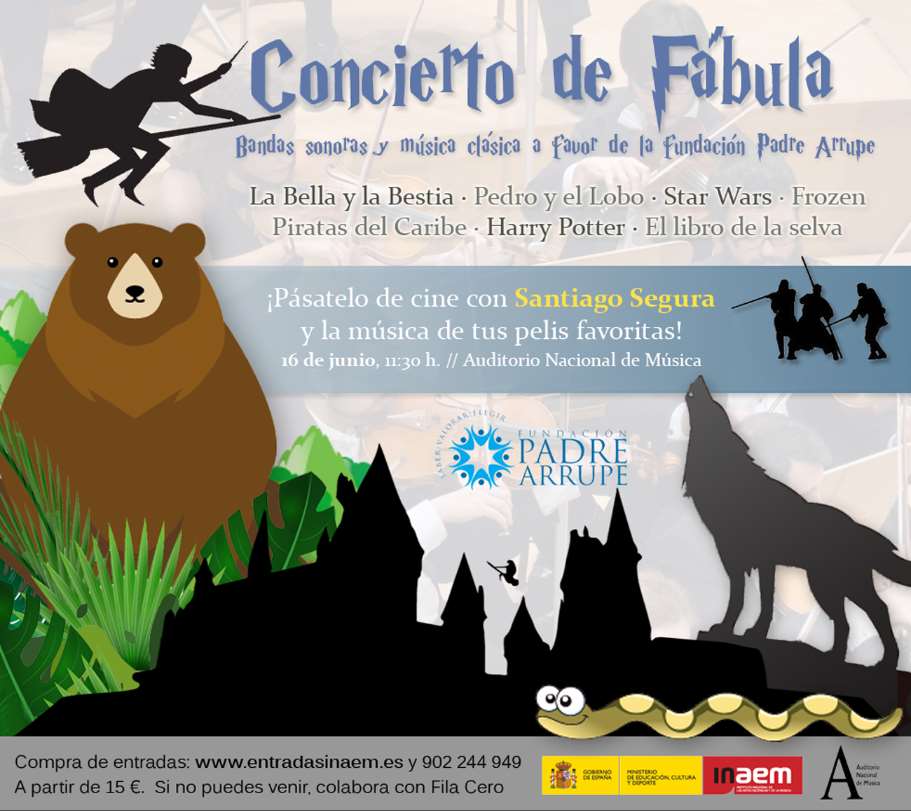 Cartel del Concierto de Fábula de la Fundación Padre Arrupe