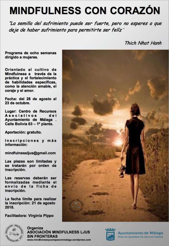 Programa gratuito "MINDFULNESS CON CORAZÓN" para mujeres en Málaga