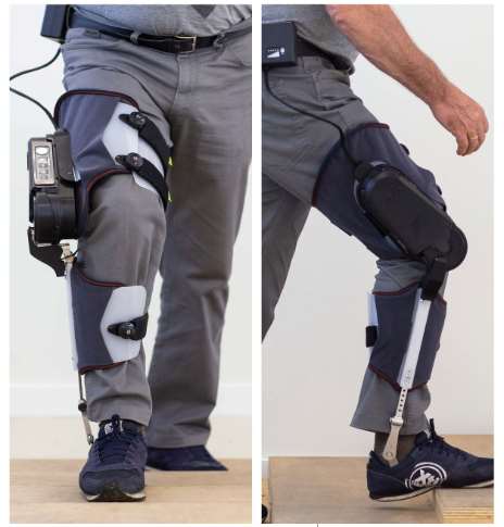 La asistencia a la marcha de este exoesqueleto se centra en la rodilla