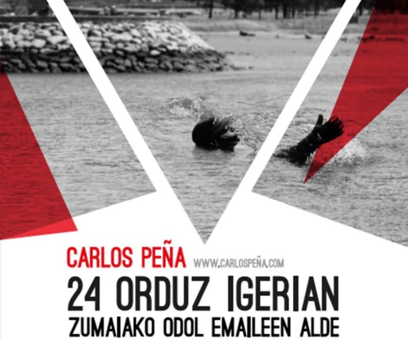 Carlos Peña nadará 24h seguidas en Zumaia por las donaciones de sangre